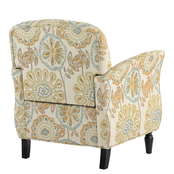 English Elm Accent Chair Mid Century Modern Woven Fabric Birch Legs Ergonomic Living Room Seat W68041398