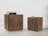 English Elm Mdf Nesting Table/Side Table/Coffee Table/End Table For Living Room,Office,Bedroom Walnut，Set Of 2