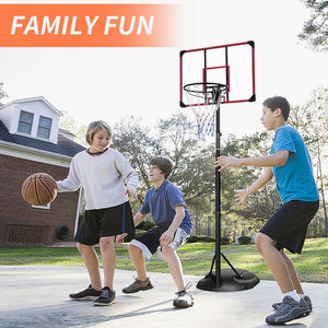English Elm Portable Basketball Hoop Steel Frame Adjustable Height 7.5 to 9.2 Ft with Wheels W140860513