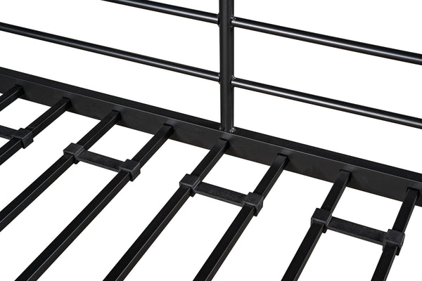 English Elm Twin-size Loft Bed with Built-In Table & Shelves, Heavy-Duty Metal, Noise-Reducing EVA, Safe Guardrail W42752472