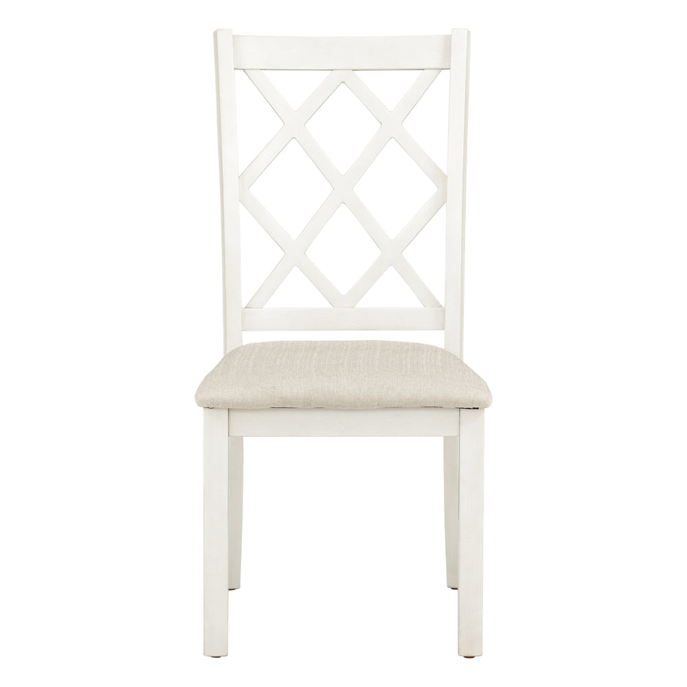 English Elm TOPMAX Mid-Century 5-Piece Round Dining Set for 4 with Upholstered Cross-Back Chairs, Durable Design Walnut N717S000226D