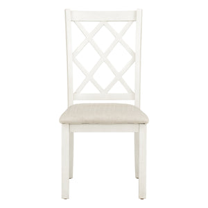 English Elm TOPMAX Mid-Century 5-Piece Round Dining Set for 4 with Upholstered Cross-Back Chairs, Durable Design Walnut N717S000226D