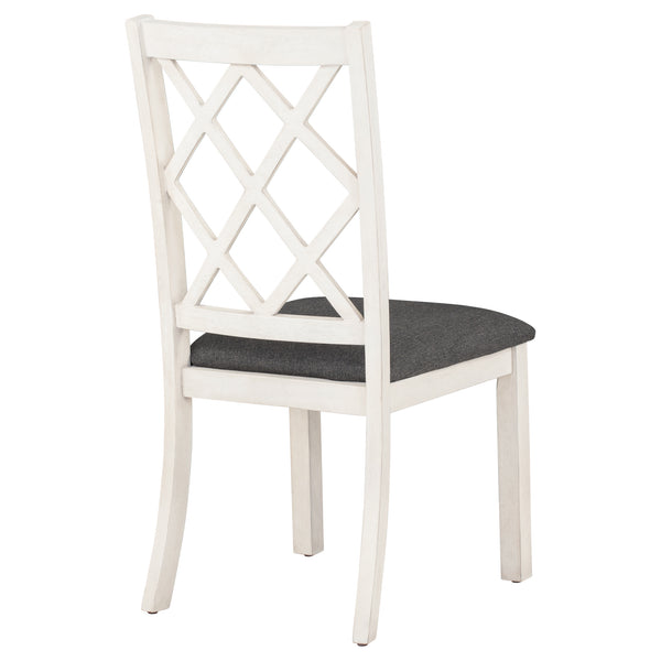 English Elm TOPMAX Mid-Century 5-Piece Round Dining Set for 4 with Upholstered Cross-Back Chairs, Durable Design Brown N717S000226E