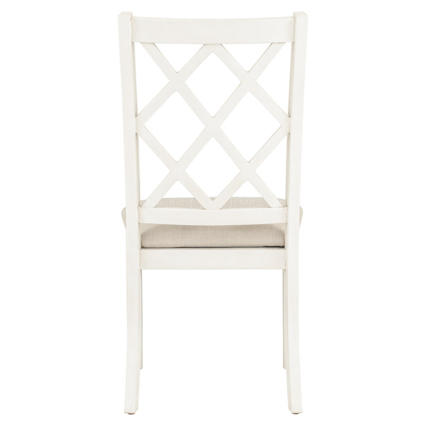 English Elm TOPMAX Mid-Century 5-Piece Round Dining Set for 4 — Walnut Table, Beige Upholstered Cross-Back Chairs SH000226AAD