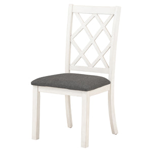 English Elm TOPMAX Mid-Century 5-Piece Round Dining Set for 4 with Upholstered Cross-Back Chairs, Durable Design Brown N717S000226E