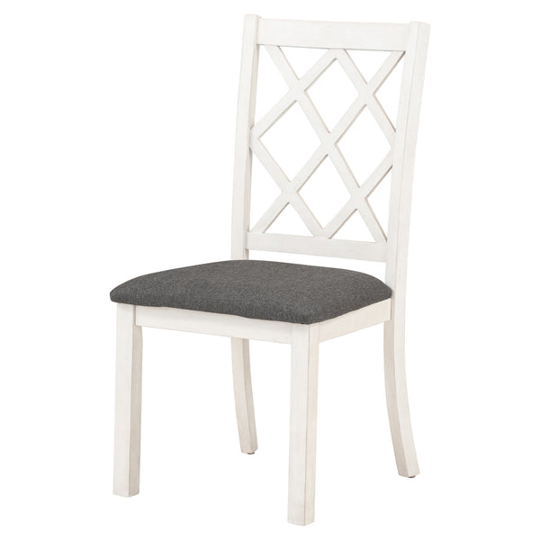 English Elm TOPMAX Mid-Century 5-Piece Round Dining Set for 4 with Upholstered Cross-Back Chairs, Durable Design Brown N717S000226E