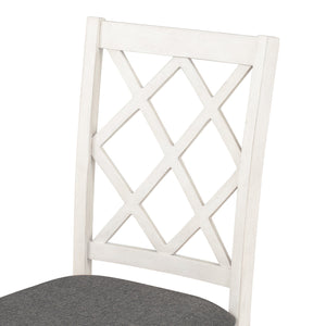 English Elm TOPMAX Mid-Century 5-Piece Round Dining Set for 4 with Upholstered Cross-Back Chairs, Durable Design Brown N717S000226E