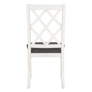 English Elm TOPMAX Mid-Century 5-Piece Round Dining Set for 4 with Upholstered Cross-Back Chairs, Durable Design Brown N717S000226E