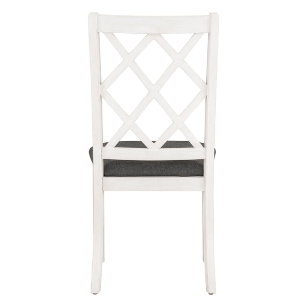 English Elm TOPMAX Mid-Century 5-Piece Round Dining Set for 4 with Upholstered Cross-Back Chairs, Durable Design Brown N717S000226E