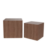 English Elm Mdf Nesting Table/Side Table/Coffee Table/End Table For Living Room,Office,Bedroom Walnut，Set Of 2