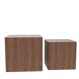 English Elm Mdf Nesting Table/Side Table/Coffee Table/End Table For Living Room,Office,Bedroom Walnut，Set Of 2