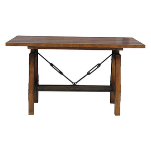 English Elm Rustic Holverson Counter Height Dining Table with Gunmetal Frame, Acacia Veneer, Industrial Chic B01163349