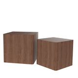 English Elm Mdf Nesting Table/Side Table/Coffee Table/End Table For Living Room,Office,Bedroom Walnut，Set Of 2