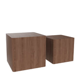 English Elm Mdf Nesting Table/Side Table/Coffee Table/End Table For Living Room,Office,Bedroom Walnut，Set Of 2