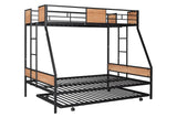 Hearth and Haven Metal Twin Over Full Bunk Bed with Trundle/ Heavy-Duty Sturdy Metal/ Noise Reduced/ Safety Guardrail/ Wooden Decoration/ Convenient Trundle / Bunk Bed For Three/ Cpc Certified/ No Box Spring Needed W42752428