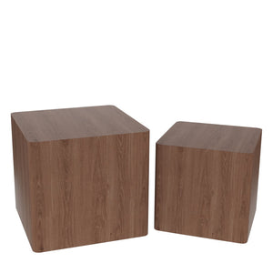 English Elm Mdf Nesting Table/Side Table/Coffee Table/End Table For Living Room,Office,Bedroom Walnut，Set Of 2