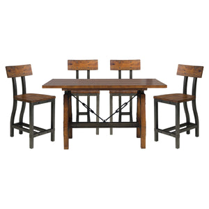English Elm Rustic Holverson Counter Height Dining Table with Gunmetal Frame, Acacia Veneer, Industrial Chic B01163349