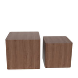 English Elm Mdf Nesting Table/Side Table/Coffee Table/End Table For Living Room,Office,Bedroom Walnut，Set Of 2