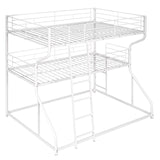 Aspire Full XL over Twin XL over Queen Size Triple Bunk Bed with Long and Short Ladder, White