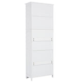 English Elm White Tall Storage Cabinet With Shelves and Doors For Bathroom, Kitchen and Living Room, Mdf Board