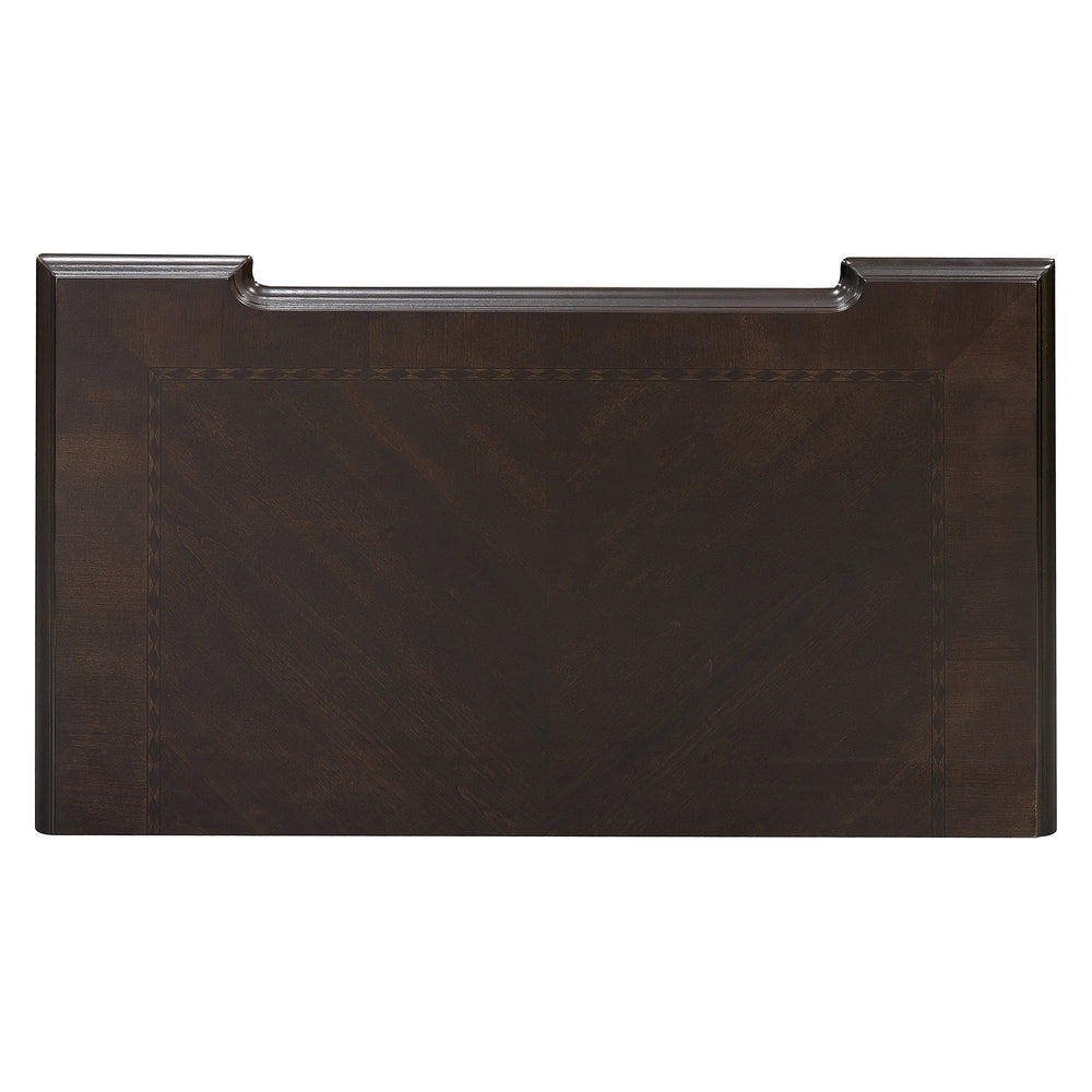English Elm Traditional Catalonia Nightstand in Dark Cherry with Gold Tipping, 3 Drawers, Ornate Carvings & Bronze Hardware B01163511
