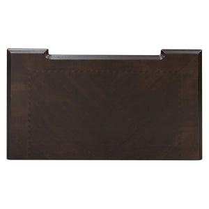 English Elm Traditional Catalonia Nightstand in Dark Cherry with Gold Tipping, 3 Drawers, Ornate Carvings & Bronze Hardware B01163511