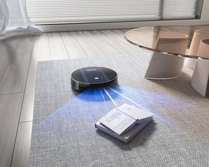 English Elm Geek Smart Slim Robot Vacuum with App Control Auto Charging and 1800pa Suction Power W100263726