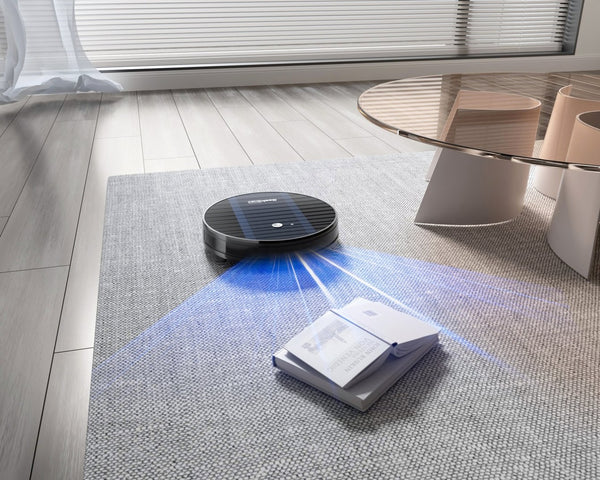 English Elm Geek Smart Slim Robot Vacuum with App Control Auto Charging and 1800pa Suction Power W100263726