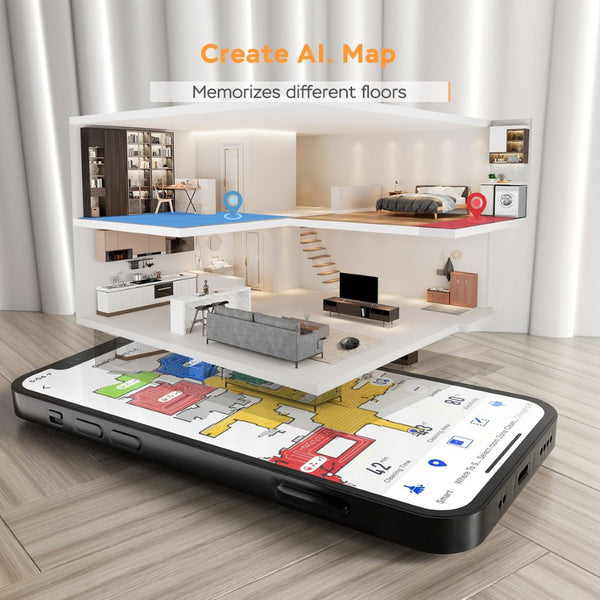 English Elm Geek Smart Slim Robot Vacuum with App Control Auto Charging and 1800pa Suction Power W100263725