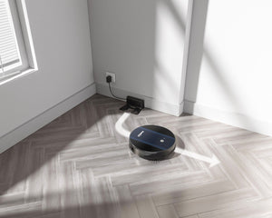 English Elm Geek Smart Slim Robot Vacuum with App Control Auto Charging and 1800pa Suction Power W100263726