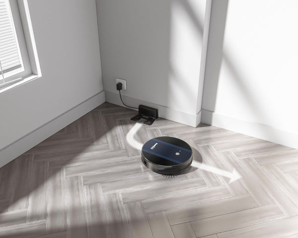 English Elm Geek Smart Slim Robot Vacuum with App Control Auto Charging and 1800pa Suction Power W100263726