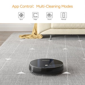 English Elm Geek Smart Slim Robot Vacuum with App Control Auto Charging and 1800pa Suction Power W100263726
