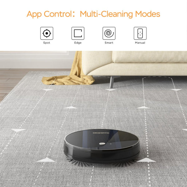 English Elm Geek Smart Slim Robot Vacuum with App Control Auto Charging and 1800pa Suction Power W100263726