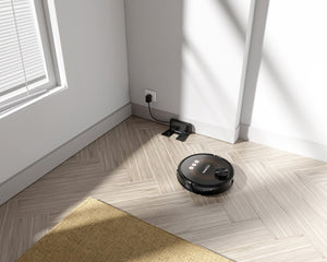English Elm Geek Smart Slim Robot Vacuum with App Control Auto Charging and 1800pa Suction Power W100263725