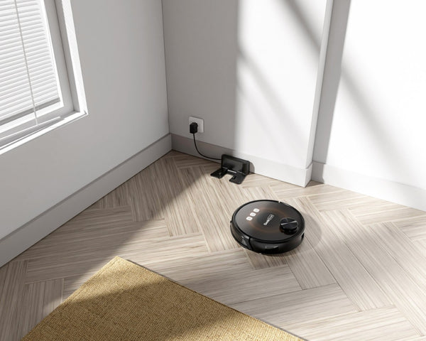 English Elm Geek Smart Slim Robot Vacuum with App Control Auto Charging and 1800pa Suction Power W100263725