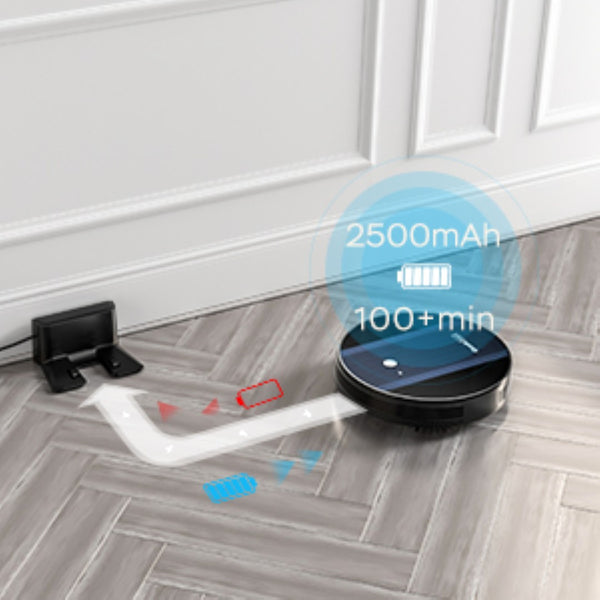 English Elm Geek Smart Slim Robot Vacuum with App Control Auto Charging and 1800pa Suction Power W100263726