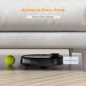 English Elm Geek Smart Slim Robot Vacuum with App Control Auto Charging and 1800pa Suction Power W100263725