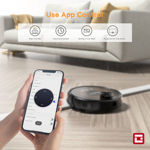 English Elm Geek Smart Slim Robot Vacuum with App Control Auto Charging and 1800pa Suction Power W100263725