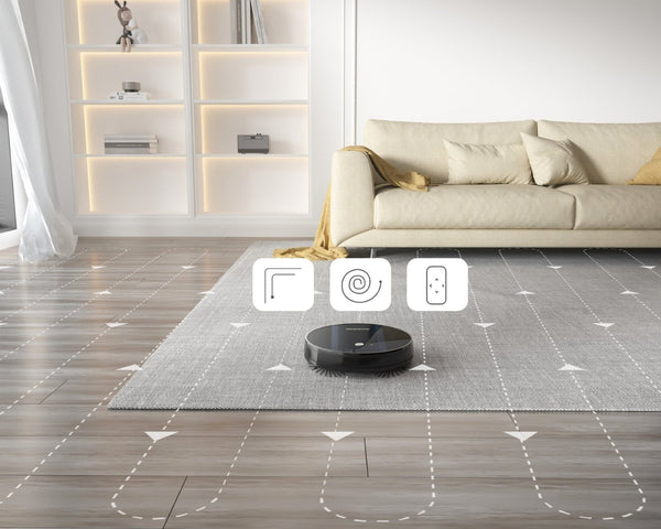 English Elm Geek Smart Slim Robot Vacuum with App Control Auto Charging and 1800pa Suction Power W100263726