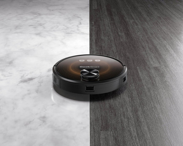 English Elm Geek Smart Slim Robot Vacuum with App Control Auto Charging and 1800pa Suction Power W100263725