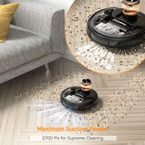 English Elm Geek Smart Slim Robot Vacuum with App Control Auto Charging and 1800pa Suction Power W100263725