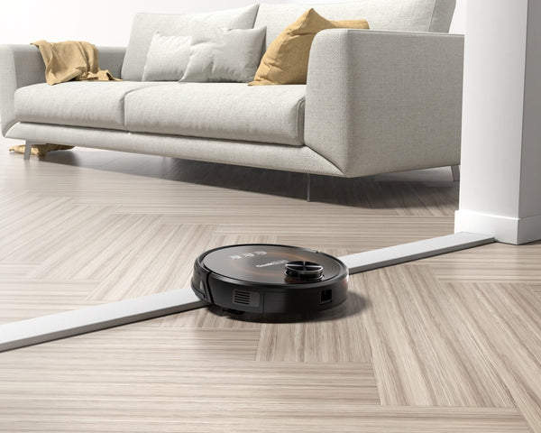 English Elm Geek Smart Slim Robot Vacuum with App Control Auto Charging and 1800pa Suction Power W100263725
