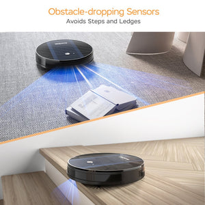English Elm Geek Smart Slim Robot Vacuum with App Control Auto Charging and 1800pa Suction Power W100263726