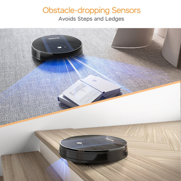 English Elm Geek Smart Slim Robot Vacuum with App Control Auto Charging and 1800pa Suction Power W100263726