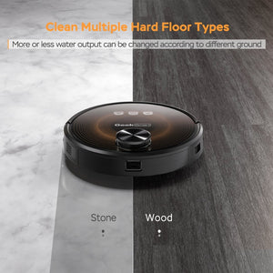 English Elm Geek Smart Slim Robot Vacuum with App Control Auto Charging and 1800pa Suction Power W100263725