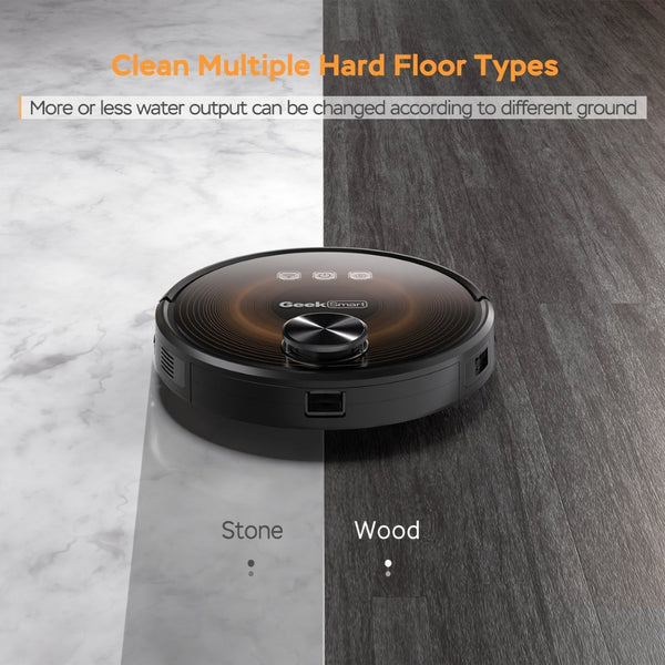 English Elm Geek Smart Slim Robot Vacuum with App Control Auto Charging and 1800pa Suction Power W100263725