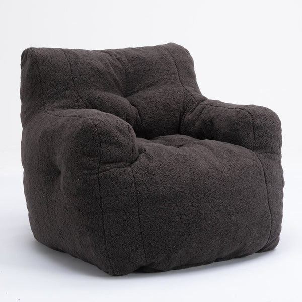 English Elm 010-soft Teddy Upholstered Bean Bag with Memory Foam Fill for Lounge Seating W52753862