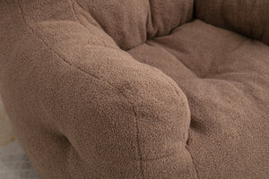 English Elm 010-soft Teddy Upholstered Bean Bag with Memory Foam Fill for Lounge Seating W52753861