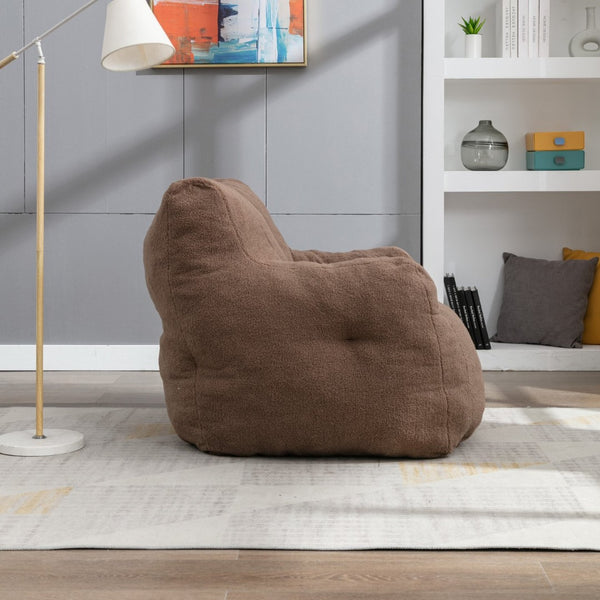 English Elm 010-soft Teddy Upholstered Bean Bag with Memory Foam Fill for Lounge Seating W52753861