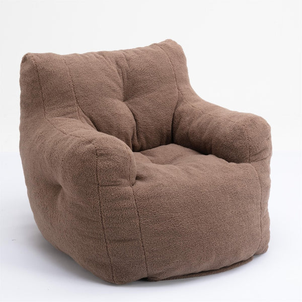 English Elm 010-soft Teddy Upholstered Bean Bag with Memory Foam Fill for Lounge Seating W52753861